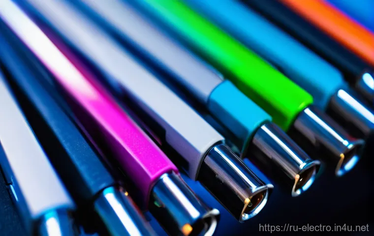 파워 서플라이 사용법 - 1**
A detailed, close-up, cinematic shot highlighting the cutting-edge 12VHPWR (or 12V-2x6) cable c...