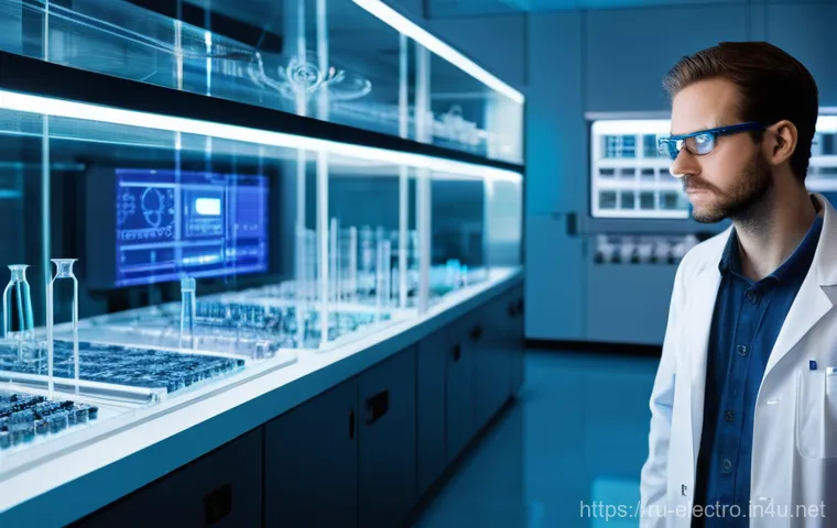 전기기기 열 해석 - **Prompt 1: The Visionary Engineer's Lab**
"A highly detailed, photorealistic image of a futuris...