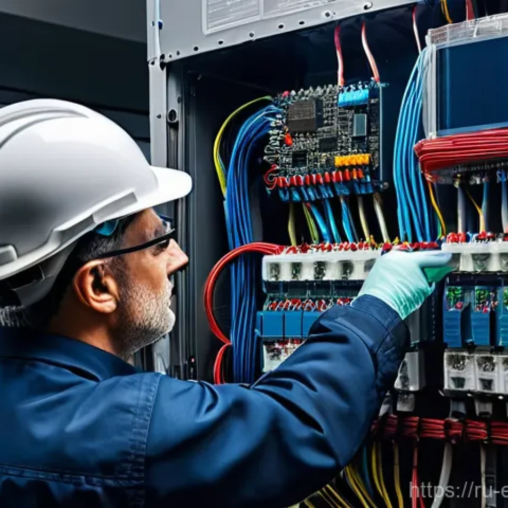 전력선 해석 - **Prompt 1: Overloaded Legacy Infrastructure**
    "A skilled electrical technician, male, wearing a...