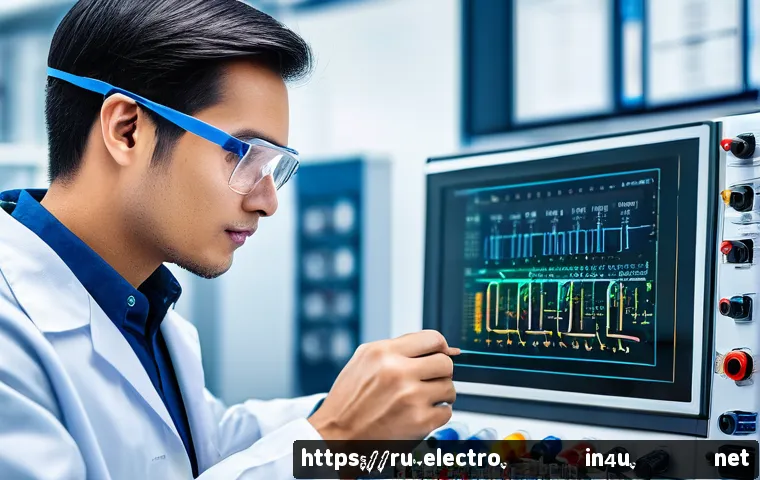 직류회로 해석 - A detailed educational scene showing an engineer in a modern laboratory analyzing a complex DC circu...
