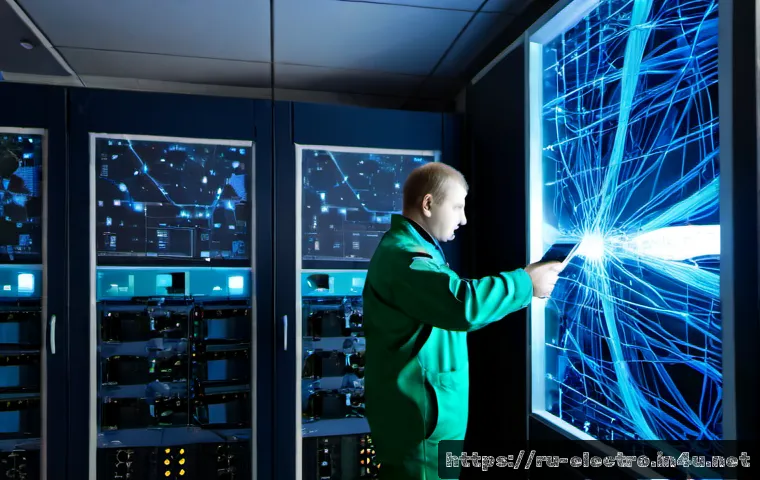 Home 17 전기공학의 통신 산업 응용 - Photorealistic modern telecommunications control room in Moscow, Russian electrical engineers in pra...